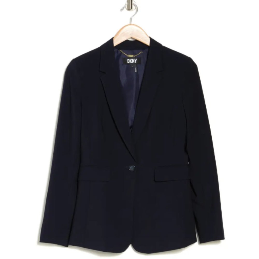 DKNY Women's Long Sleeve Single Button Notch Collar Blazer Size 4